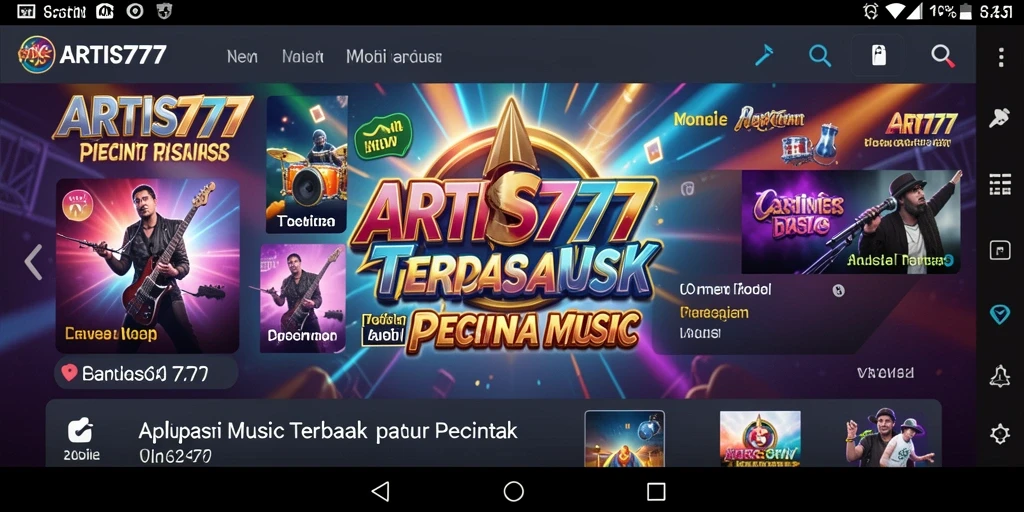 Screenshot ARTIS777 menunjukkan antarmuka dan fitur menarik dalam aplikasi musik.