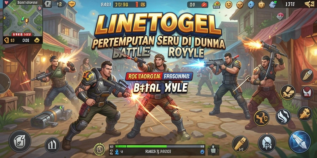 Tampilan menegangkan dari pertempuran di game Battle Royale LINETOGEL.