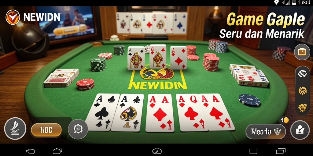 Tampilan gameplay Gaple yang seru dan kompetitif di NEWIDN.