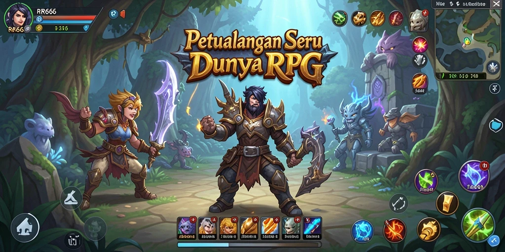 Tangkapan layar menunjukkan aksi pertarungan seru dalam game RPG.