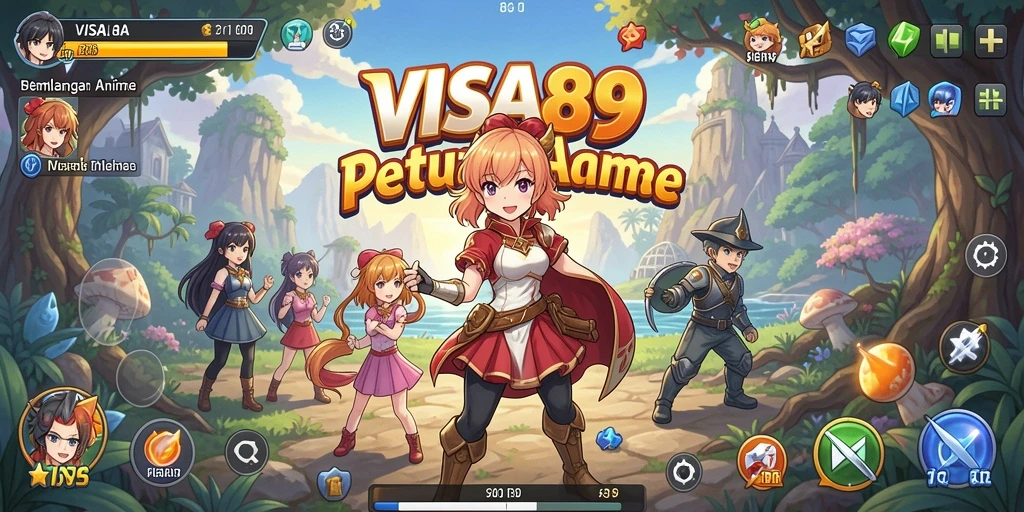 Screenshot gameplay dari <strong>VISA89</strong> yang menampilkan karakter anime dalam pertempuran.