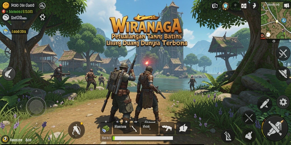 Tangkapan layar gameplay <strong>WIRANAGA</strong> menampilkan eksplorasi dunia terbuka yang menarik.