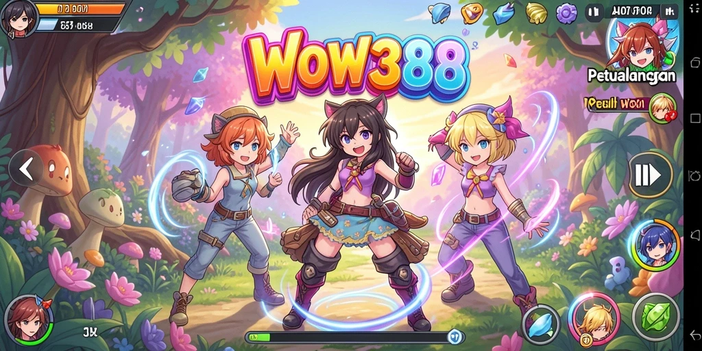 Tampilan utama gameplay Anime WOW388 yang menarik dan penuh warna.